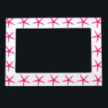 Starfish Patterns Pink White Beach Nautical Cute Magnetic Frame<br><div class="desc">Designed with cute pink starfish patterns in solid white background. You may change the background color as you like.</div>
