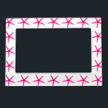 Starfish Patterns Pink White Beach Nautical Cute Magnetic Frame<br><div class="desc">Designed with cute pink starfish patterns in solid white background. You may change the background color as you like.</div>