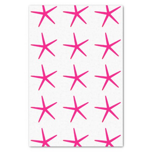 Starfish Patterns Pink White Beach Nautical Cute Tissue Paper