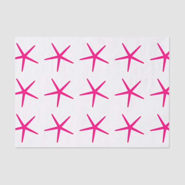 Starfish Patterns Pink White Beach Nautical Cute Tissue Paper (Front)