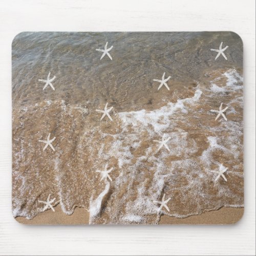 Starfish Patterns White Water Beach Nautical Gift Mouse Pad