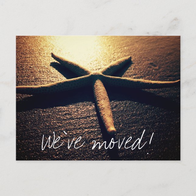 Starfish photo moving postcards for new address (Front)