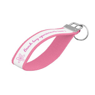 Starfish pink Holiday apartment keychain