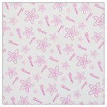 Starfish pink white customized fabric