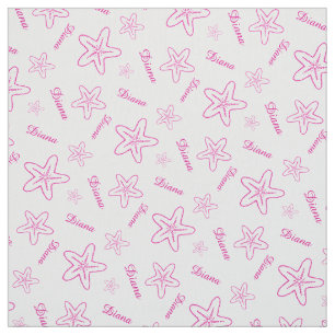Starfish pink white customized fabric