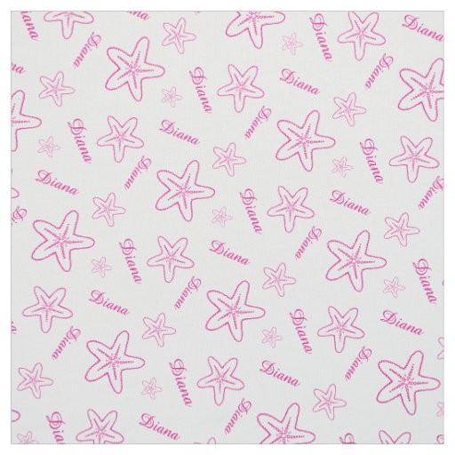 Starfish pink white customized fabric