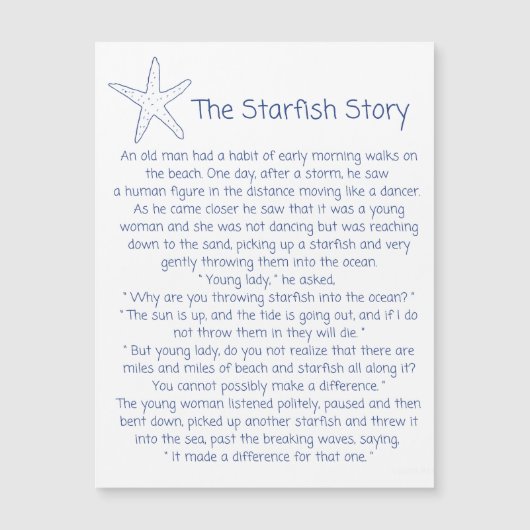 Starfish poem, the Starfish story, Foster mom gift (Front)