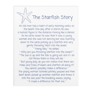 Starfish poem, the Starfish story, Foster mom gift Acrylic Print