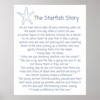 Starfish poem, the Starfish story, Foster mom gift Poster
