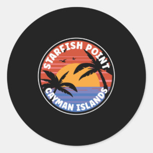 Starfish Point Cayman Islands Sunrise Classic Round Sticker