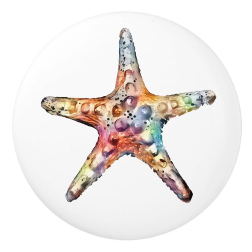 Starfish Rainbow Ceramic Knob