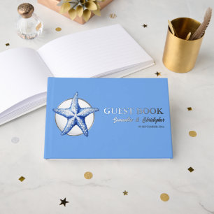 Starfish real foil beach seashore wedding event guest book 