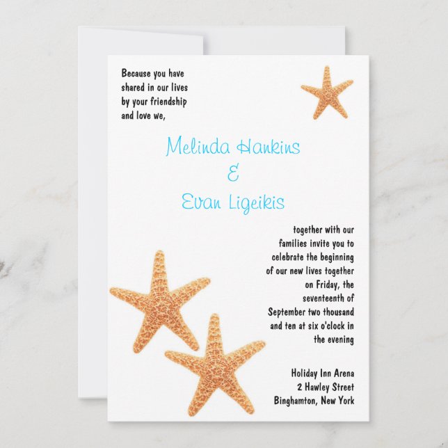 Starfish Reception Invite (Front)