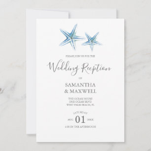 Starfish Reception Only Beach Wedding Invitations