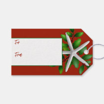 Starfish Red Christmas Tie On Gift Tags