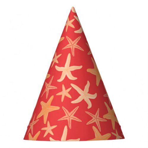 Starfish Red Party Hat