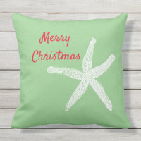 Starfish Red White Green Beach Merry Christmas