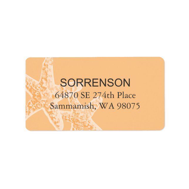 Starfish Return Address Label (Front)