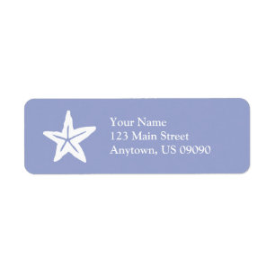 Starfish Return Address Label (Purple / White)