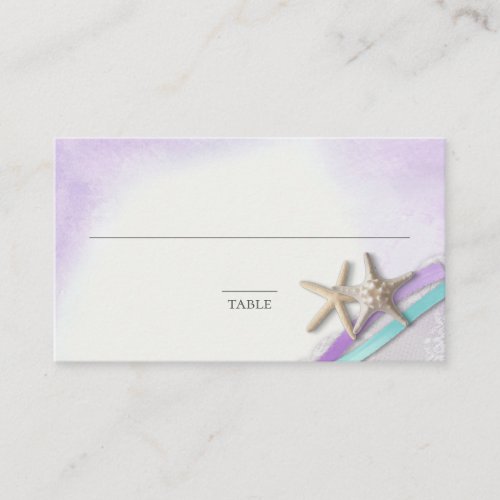 Starfish Ribbon Orchid and Turquoise Place card
