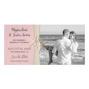 Starfish Rustic Beach Wedding Blush Card
