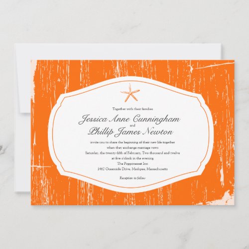 Starfish Rustic Beach Wedding Custom Invitations
