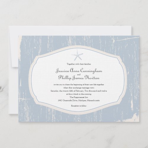 Starfish Rustic Beach Wedding Invite