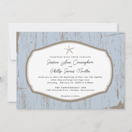 Starfish Rustic Beach Wedding Invitations