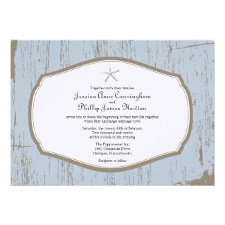 Starfish Rustic Beach Wedding Invitations