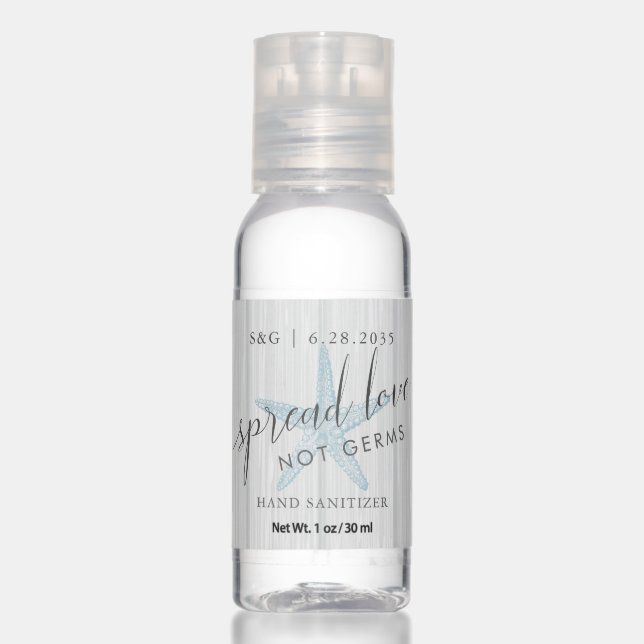 Starfish Rustic Beach Wedding Spread Love Hand Sanitizer (Front)