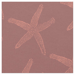Starfish Salmon Orange Brick Red Sea Ocean Life Fabric