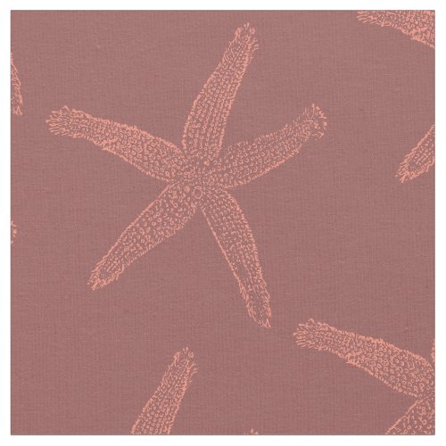 Starfish Salmon Orange Brick Red Sea Ocean Life Fabric