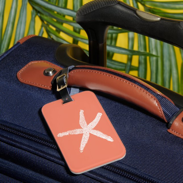 Starfish Salmon Pink Orange Mother's Day Gift  Luggage Tag (Front Insitu 1)