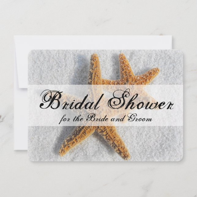 Starfish Sand Beach Couples His/Hers Bridal Shower Invitation (Front)
