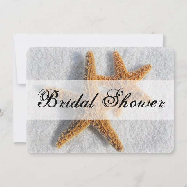 Starfish Sand Beach Ocean Theme Bridal Shower Invitation (Front)