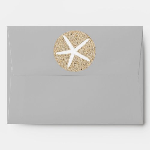 Starfish Sand Dollar Beach Invitation Envelope