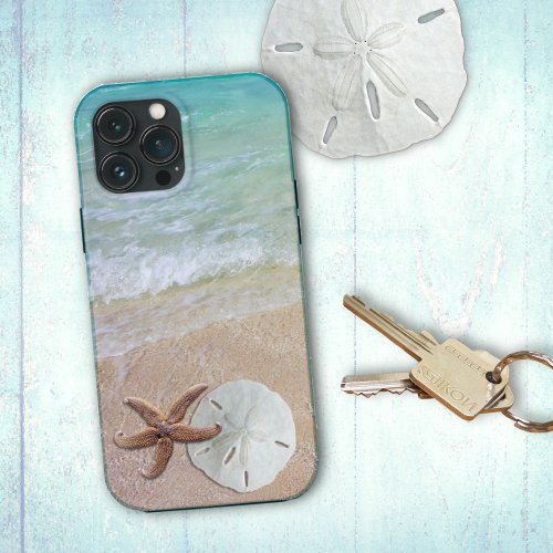 Starfish Sand Dollar Beach Scene iPhone Case