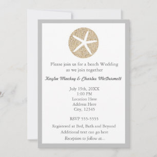 Starfish Sand Dollar Beach Wedding Invitation