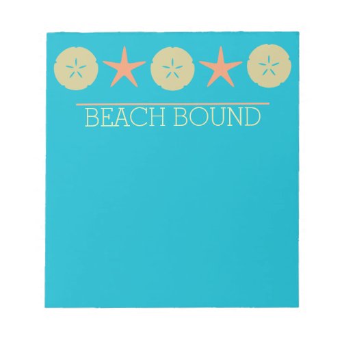 Starfish Sand Dollar Beach yellow orange turquoise Notepad