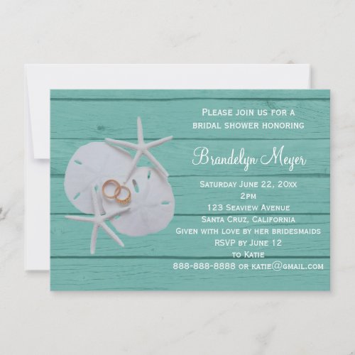 Starfish Sand Dollar Bridal Shower Invitations