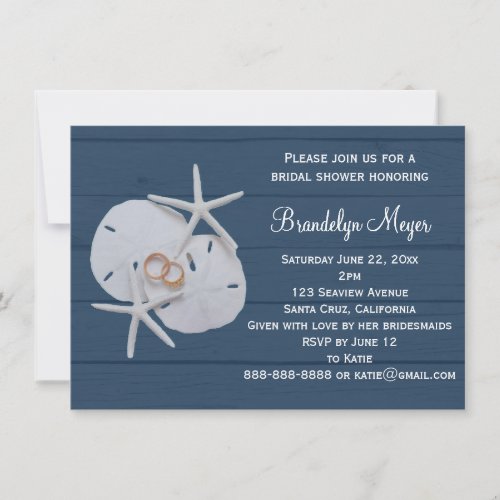 Starfish Sand Dollar Bridal Shower Invitations