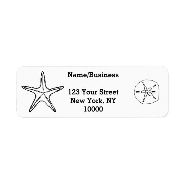 Starfish Sand Dollar Custom Label (Front)
