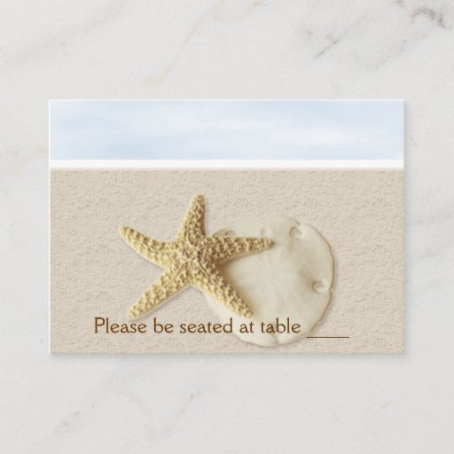Customizable Starfish &amp; Sand Dollar Escort Card Business Card