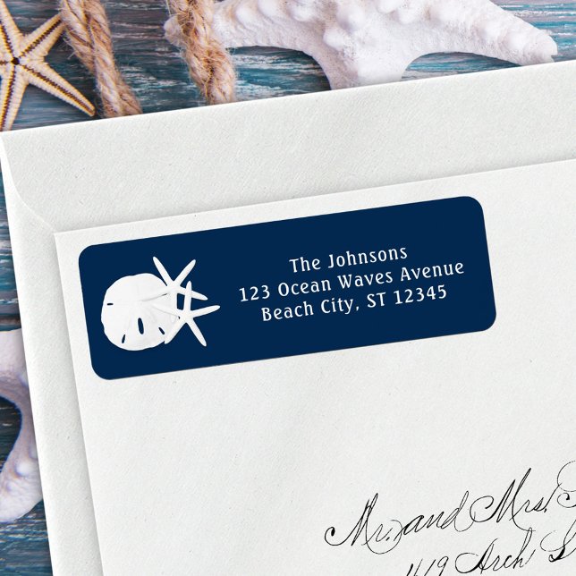 Starfish Sand Dollar Navy Blue Label (Creator Uploaded)