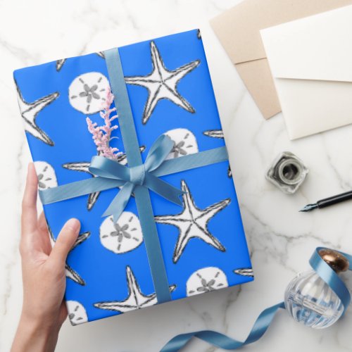 Starfish Sand Dollar Pattern Wrapping Paper