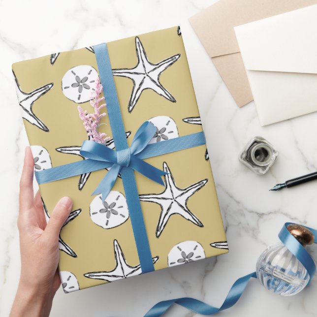 Starfish Sand Dollar Pattern Wrapping Paper (Gifting)