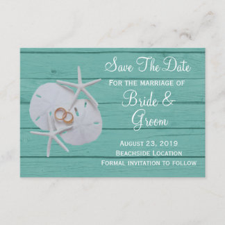 Starfish Sand Dollar Save The Date Wedding