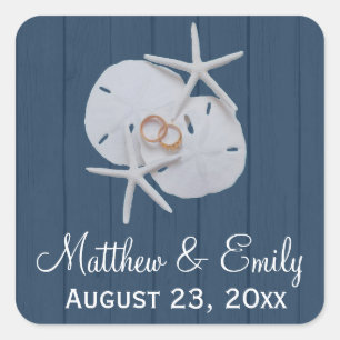 Starfish Sand Dollar Wedding Favor Stickers