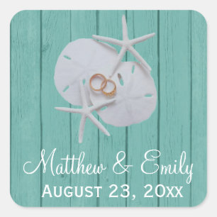 Starfish Sand Dollar Wedding Favor Stickers