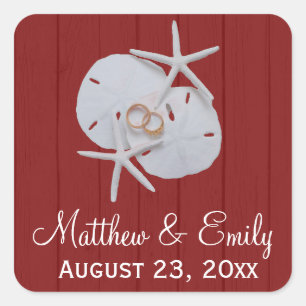 Starfish Sand Dollar Wedding Favor Stickers